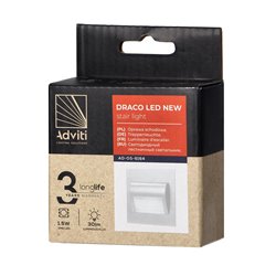 DRACO LED NEW 1,5W, OPRAWA SCHODOWA PODTYNKOWA, 12VDC, 30LM, 3000K, BIAŁA, INNOWACYJNY SPOSÓB MONTAŻU ORNO DRACO LED NEW 1,5W, OPRAWA SCHODOWA PODTYNKOWA, 12VDC, 30LM, 3000K, BIAŁA, INNOWACYJNY SPOSÓB MONTAŻU ORNO