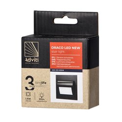 DRACO LED NEW 1,5W, OPRAWA SCHODOWA PODTYNKOWA, 12VDC, 30LM, 6000K, CZARNY, INNOWACYJNY SPOSÓB MONTAŻU ORNO DRACO LED NEW 1,5W, OPRAWA SCHODOWA PODTYNKOWA, 12VDC, 30LM, 6000K, CZARNY, INNOWACYJNY SPOSÓB MONTAŻU ORNO