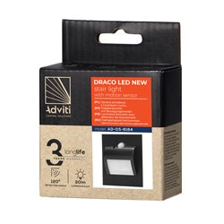 DRACO LED NEW 1,5W, OPRAWA SCHODOWA PODTYNKOWA, 12VDC, 30LM, 3000K, CZARNY, CZUJNIK RUCHU I ZMIERZCHU ORNO DRACO LED NEW 1,5W, OPRAWA SCHODOWA PODTYNKOWA, 12VDC, 30LM, 3000K, CZARNY, CZUJNIK RUCHU I ZMIERZCHU ORNO