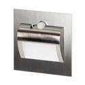 DRACO LED NEW 1,5W, OPRAWA SCHODOWA PODTYNKOWA, 12VDC, 30LM, 3000K, SATYNA, CZUJNIK RUCHU I ZMIERZCHU ORNO