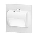 DRACO LED NEW 1,5W, OPRAWA SCHODOWA PODTYNKOWA, 12VDC, 30LM, 3000K, BIAŁA, CZUJNIK RUCHU I ZMIERZCHU ORNO