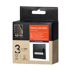 TRACO LED 1,5W, OPRAWA SCHODOWA PODTYNKOWA, 12VDC, 30LM, 4000K, CZARNA, INNOWACYJNY SPOSÓB MONTAŻU ORNO TRACO LED 1,5W, OPRAWA SCHODOWA PODTYNKOWA, 12VDC, 30LM, 4000K, CZARNA, INNOWACYJNY SPOSÓB MONTAŻU ORNO