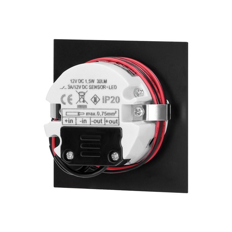 TRACO LED 1,5W, OPRAWA SCHODOWA PODTYNKOWA, 12VDC, 30LM, 3000K, CZARNY, CZUJNIK RUCHU I ZMIERZCHU ORNO TRACO LED 1,5W, OPRAWA SCHODOWA PODTYNKOWA, 12VDC, 30LM, 3000K, CZARNY, CZUJNIK RUCHU I ZMIERZCHU ORNO