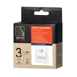 TRACO LED 1,5W, OPRAWA SCHODOWA PODTYNKOWA, 12VDC, 30LM, 4000K, BIAŁA, CZUJNIK RUCHU I ZMIERZCHU ORNO TRACO LED 1,5W, OPRAWA SCHODOWA PODTYNKOWA, 12VDC, 30LM, 4000K, BIAŁA, CZUJNIK RUCHU I ZMIERZCHU ORNO