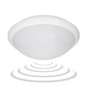 BREVA, PLAFON OŚWIETLENIOWY Z MIKROFALOWYM CZUJNIKIEM RUCHU, 60W, E27, IP44, POLIWĘGLAN MLECZNY ORNO