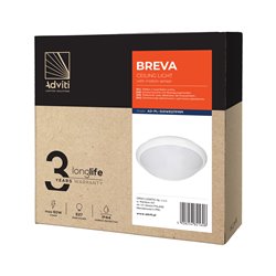 BREVA, PLAFON OŚWIETLENIOWY Z MIKROFALOWYM CZUJNIKIEM RUCHU, 60W, E27, IP44, POLIWĘGLAN MLECZNY ORNO BREVA, PLAFON OŚWIETLENIOWY Z MIKROFALOWYM CZUJNIKIEM RUCHU, 60W, E27, IP44, POLIWĘGLAN MLECZNY ORNO