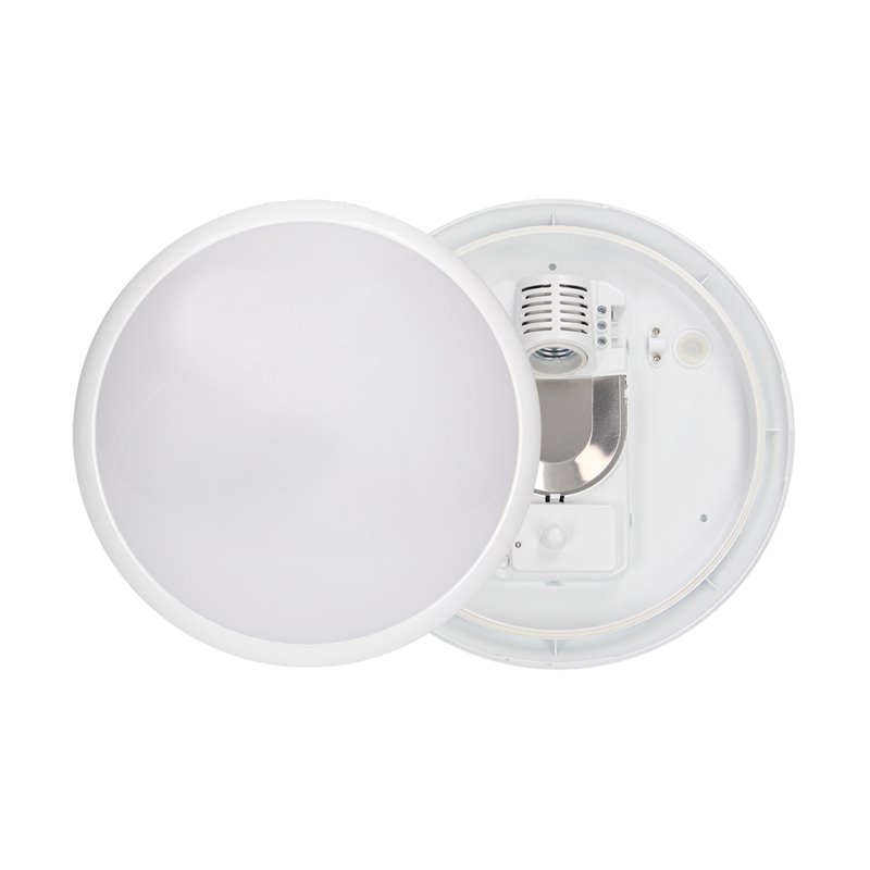BREVA, PLAFON OŚWIETLENIOWY Z MIKROFALOWYM CZUJNIKIEM RUCHU, 60W, E27, IP44, POLIWĘGLAN MLECZNY ORNO BREVA, PLAFON OŚWIETLENIOWY Z MIKROFALOWYM CZUJNIKIEM RUCHU, 60W, E27, IP44, POLIWĘGLAN MLECZNY ORNO