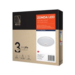 ZONDA LED 12W, PLAFON Z CZUJNIKIEM RUCHU, 800LM, IP20, 4000K, POLIWĘGLAN MLECZNY, BIAŁY ORNO ZONDA LED 12W, PLAFON Z CZUJNIKIEM RUCHU, 800LM, IP20, 4000K, POLIWĘGLAN MLECZNY, BIAŁY ORNO
