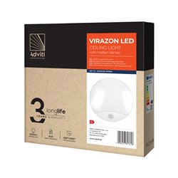 VIRAZON LED 15W, PLAFON Z CZUJNIKIEM RUCHU, 1050LM, IP44, 4000K, POLIWĘGLAN MLECZNY, BIAŁY ORNO VIRAZON LED 15W, PLAFON Z CZUJNIKIEM RUCHU, 1050LM, IP44, 4000K, POLIWĘGLAN MLECZNY, BIAŁY ORNO