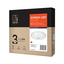 ZONDA LED 16W, PLAFON Z CZUJNIKIEM RUCHU, 1100LM, IP20, 4000K, POLIWĘGLAN MLECZNY, BIAŁY ORNO ZONDA LED 16W, PLAFON Z CZUJNIKIEM RUCHU, 1100LM, IP20, 4000K, POLIWĘGLAN MLECZNY, BIAŁY ORNO