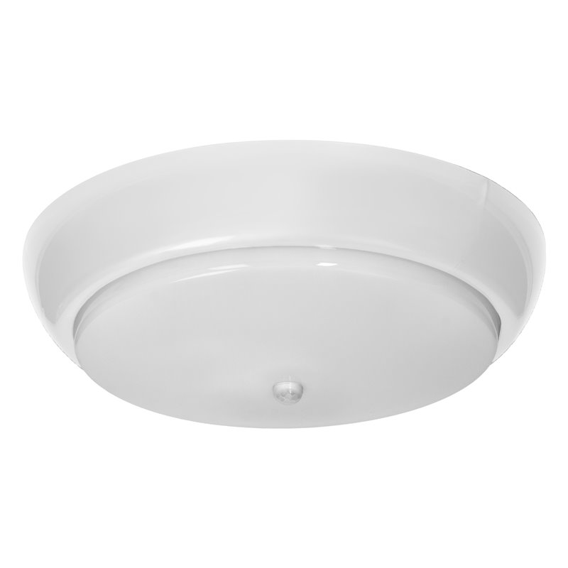 KOKO OPRAWA 2XE27 Z CZUJNIKIEM RUCHU PIR, 2X40W, BIAŁA-POLIPROPYLEN, KLOSZ MATOWY-POLIWĘGLAN, IP44, IK10 ORNO