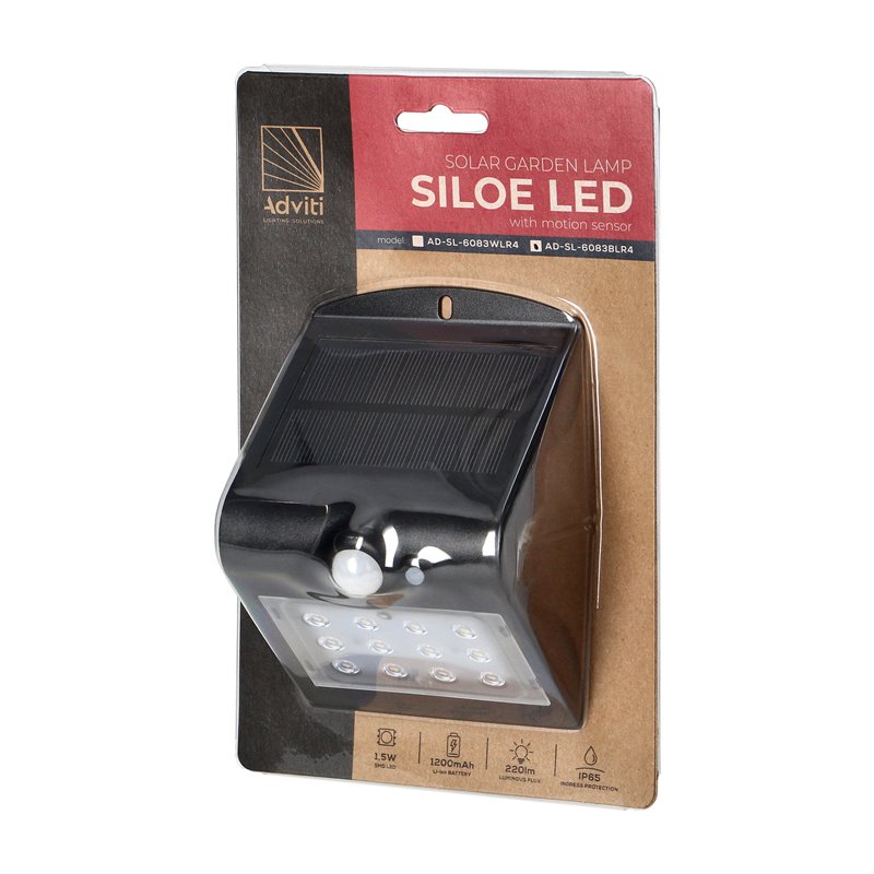 SILOE LED 1,5W, LAMPA SOLARNA Z CZUJNIKIEM RUCHU 120ST, 190LM, IP65, 4000K, 1200MAH, PODWÓJNE ŹRÓDŁO ŚWIATŁA, CZARNA ORNO SILOE LED 1,5W, LAMPA SOLARNA Z CZUJNIKIEM RUCHU 120ST, 190LM, IP65, 4000K, 1200MAH, PODWÓJNE ŹRÓDŁO ŚWIATŁA, CZARNA ORNO