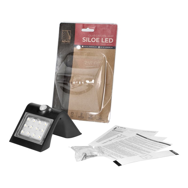 SILOE LED 1,5W, LAMPA SOLARNA Z CZUJNIKIEM RUCHU 120ST, 190LM, IP65, 4000K, 1200MAH, PODWÓJNE ŹRÓDŁO ŚWIATŁA, CZARNA ORNO SILOE LED 1,5W, LAMPA SOLARNA Z CZUJNIKIEM RUCHU 120ST, 190LM, IP65, 4000K, 1200MAH, PODWÓJNE ŹRÓDŁO ŚWIATŁA, CZARNA ORNO
