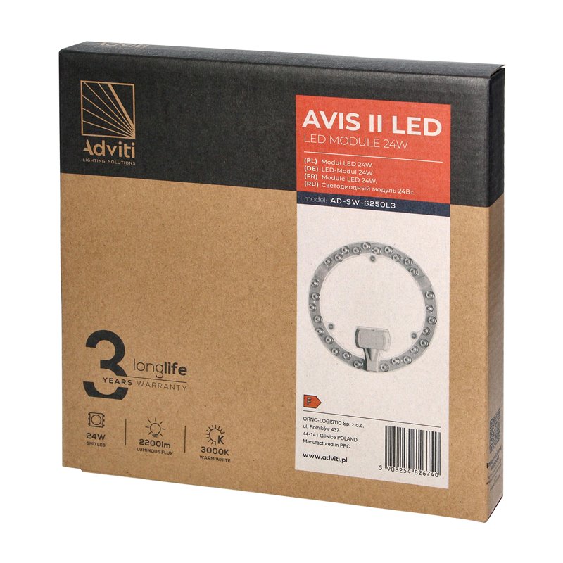 AVIS II LED PANEL ŚWIETLNY LED 24W, 2200LM, 3000K, O 215 ORNO AVIS II LED PANEL ŚWIETLNY LED 24W, 2200LM, 3000K, O 215 ORNO