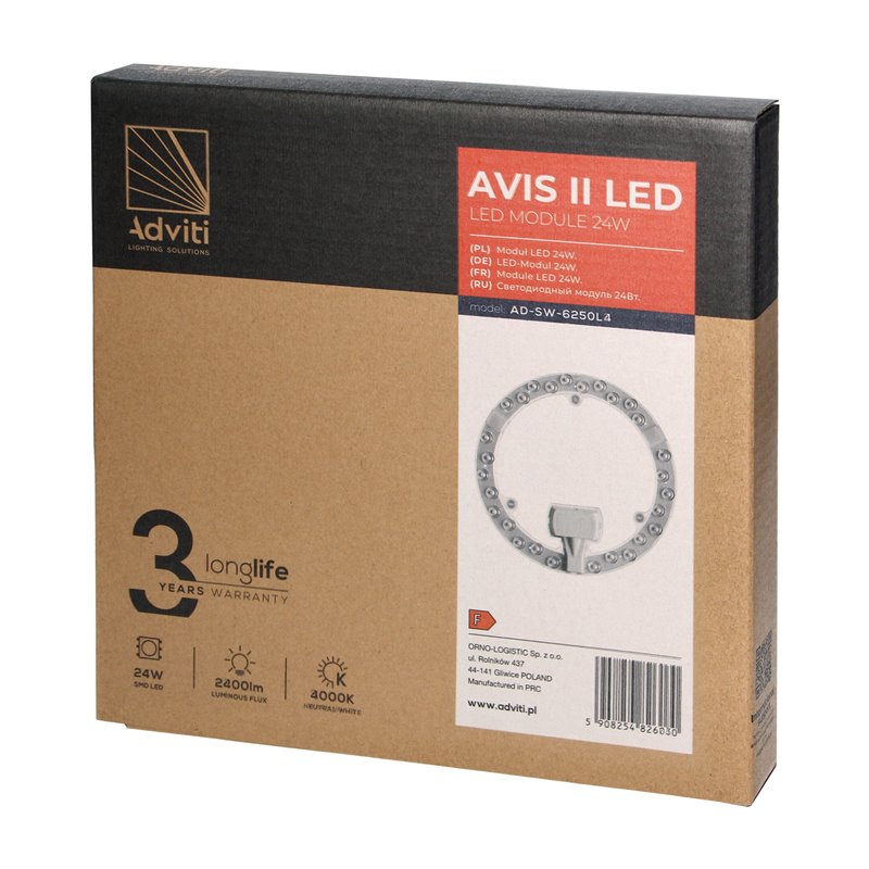 AVIS II LED PANEL ŚWIETLNY LED 24W, 2400LM, 4000K, O 215 ORNO AVIS II LED PANEL ŚWIETLNY LED 24W, 2400LM, 4000K, O 215 ORNO