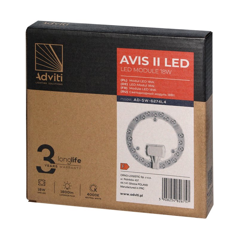 AVIS II LED PANEL ŚWIETLNY LED 18W, 1800LM, 4000K, O 176 ORNO AVIS II LED PANEL ŚWIETLNY LED 18W, 1800LM, 4000K, O 176 ORNO