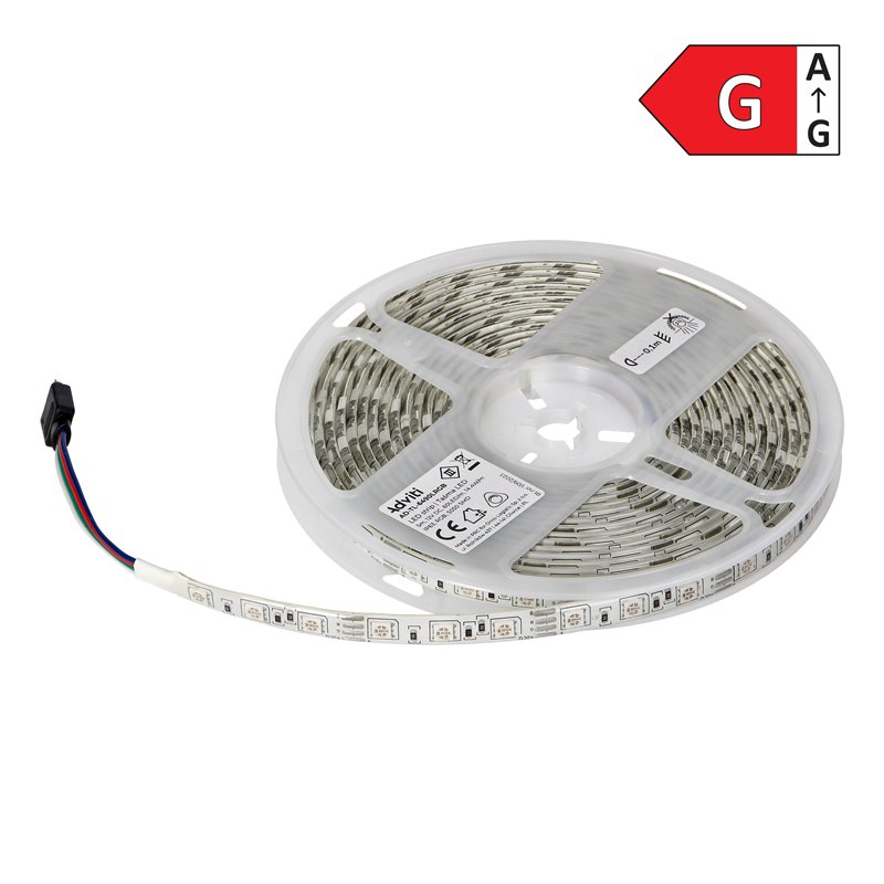 TAŚMA LED 12V, 5050, 60L/M, 210LM/M, 14,4W/M, IP63, RGB, 5M ORNO TAŚMA LED 12V, 5050, 60L/M, 210LM/M, 14,4W/M, IP63, RGB, 5M ORNO