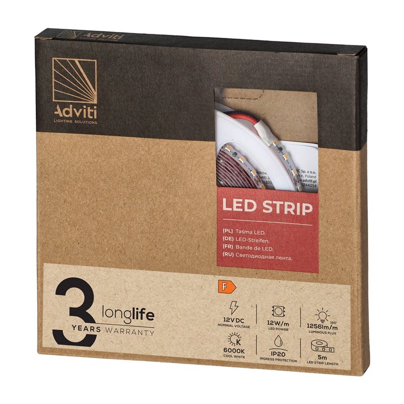 TAŚMA LED 12V, SAMSUNG CHIPSET 2835, 120L/M, 1260LM/M, 12W/M, IP20, 6000K, 5M ORNO TAŚMA LED 12V, SAMSUNG CHIPSET 2835, 120L/M, 1260LM/M, 12W/M, IP20, 6000K, 5M ORNO