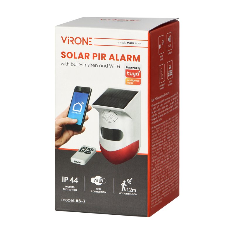 ALARM Z WBUDOWANĄ SYRENĄ I BATERIĄ SŁONECZNĄ, STEROWANY PILOTEM PRZEZ WIFI I TUYA ORNO ALARM Z WBUDOWANĄ SYRENĄ I BATERIĄ SŁONECZNĄ, STEROWANY PILOTEM PRZEZ WIFI I TUYA ORNO