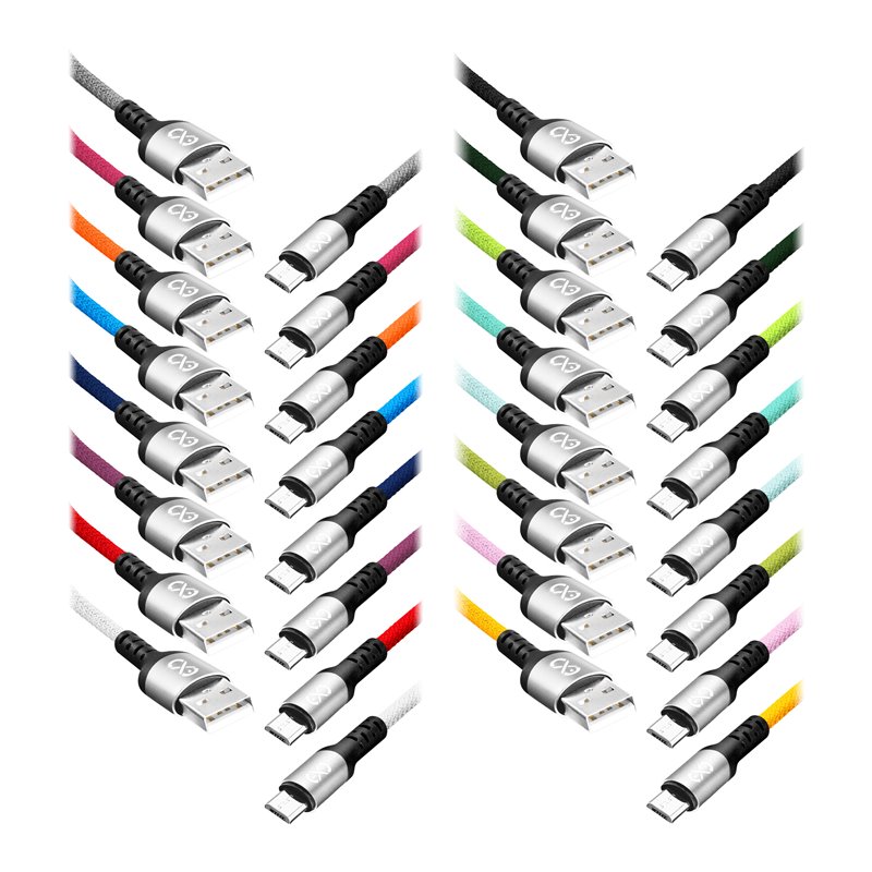 EXC MOBILE KABEL USB - MICRO USB BRAID, 1.2M, 2.4A, SZYBKIE ŁADOWANIE, KOLOR MIX ORNO