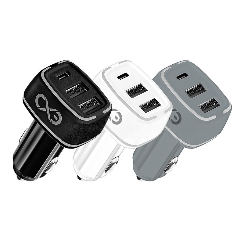 EXC MOBILE ŁADOWARKA SAMOCHODOWA LIGHT, 2XUSB+PD, 35W, KOLOR MIX ORNO