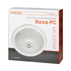 ROVO PC, PLAFON OŚWIETLENIOWY Z CZUJNIKIEM RUCHU 360ST, 2X25W, E27, IP20, POLIKARBON MLECZNY ORNO ROVO PC, PLAFON OŚWIETLENIOWY Z CZUJNIKIEM RUCHU 360ST, 2X25W, E27, IP20, POLIKARBON MLECZNY ORNO
