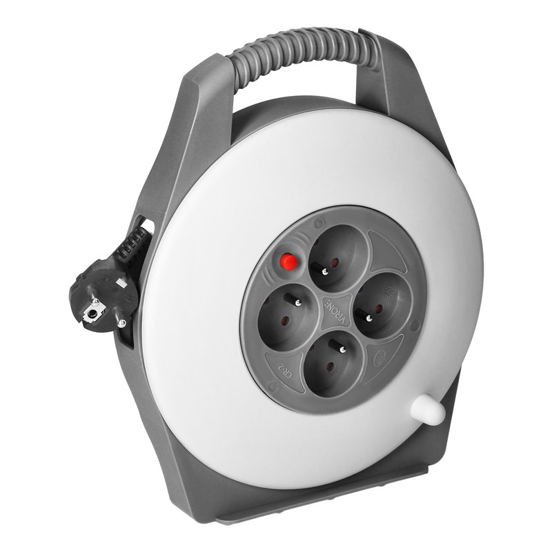 PRZEDŁUŻACZ BĘBNOWY, 4 GNIAZDA 2P+Z, KABEL PVC H05VV-F 3X1MM2, DŁUGOŚĆ 10M ORNO PRZEDŁUŻACZ BĘBNOWY, 4 GNIAZDA 2P+Z, KABEL PVC H05VV-F 3X1MM2, DŁUGOŚĆ 10M ORNO