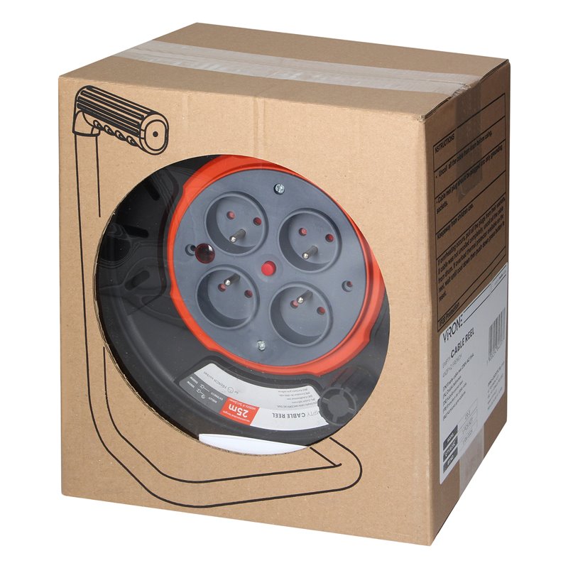 ZWIJAK BĘBNOWY IP20 4X2P+Z 16A 230V, H05RR-F 3X1,5MM2, 25M ORNO ZWIJAK BĘBNOWY IP20 4X2P+Z 16A 230V, H05RR-F 3X1,5MM2, 25M ORNO