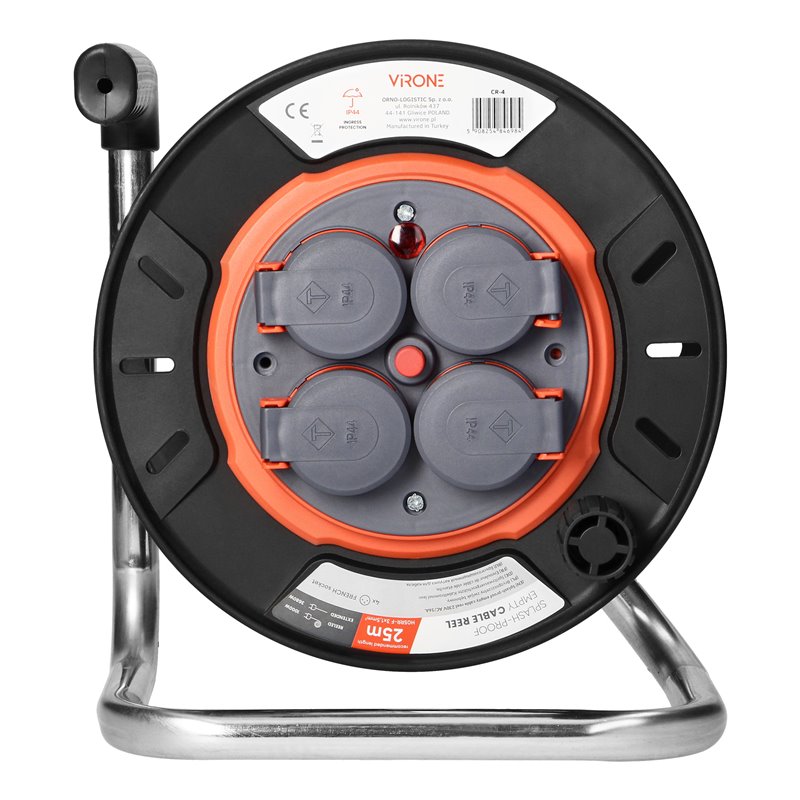 BRYZGOSZCZELNY ZWIJAK BĘBNOWY IP44 4X2P+Z 16A 230V, H05RR-F 3X1,5MM2, 25M ORNO BRYZGOSZCZELNY ZWIJAK BĘBNOWY IP44 4X2P+Z 16A 230V, H05RR-F 3X1,5MM2, 25M ORNO