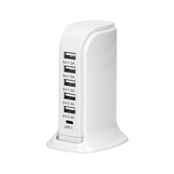 STACJA ŁADUJĄCA 5 X USB A, 1 X USB C 5V DC / 6A ORNO STACJA ŁADUJĄCA 5 X USB A, 1 X USB C 5V DC / 6A ORNO