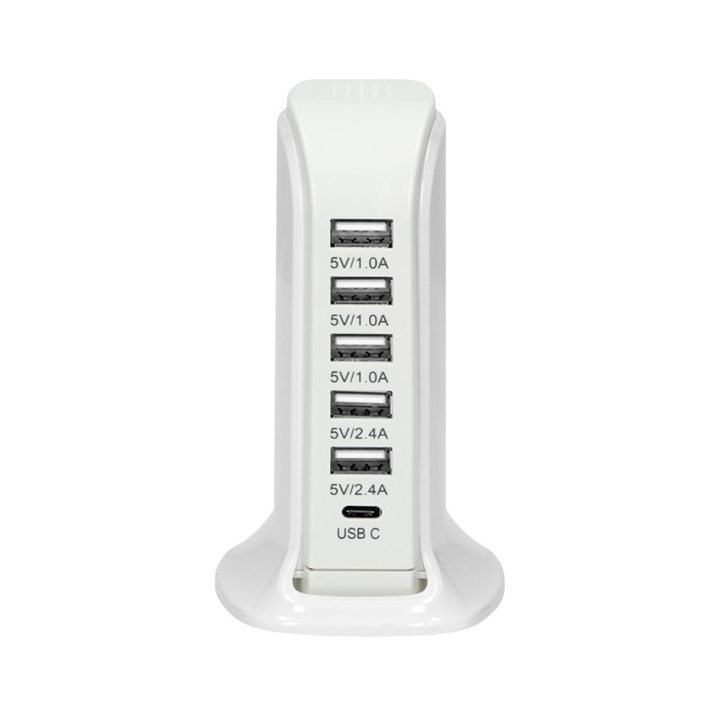 STACJA ŁADUJĄCA 5 X USB A, 1 X USB C 5V DC / 6A ORNO STACJA ŁADUJĄCA 5 X USB A, 1 X USB C 5V DC / 6A ORNO