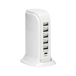 STACJA ŁADUJĄCA 5 X USB A, 1 X USB C 5V DC / 6A ORNO STACJA ŁADUJĄCA 5 X USB A, 1 X USB C 5V DC / 6A ORNO