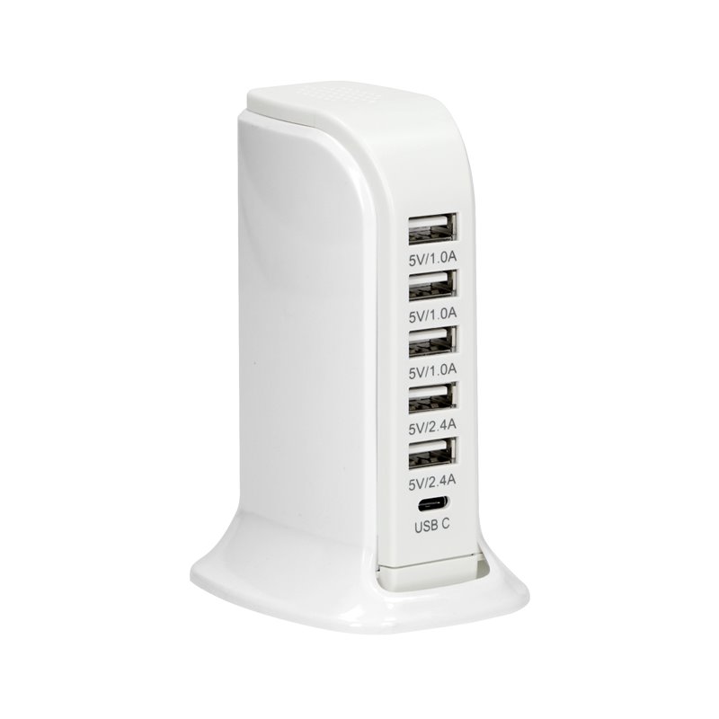 STACJA ŁADUJĄCA 5 X USB A, 1 X USB C 5V DC / 6A ORNO STACJA ŁADUJĄCA 5 X USB A, 1 X USB C 5V DC / 6A ORNO