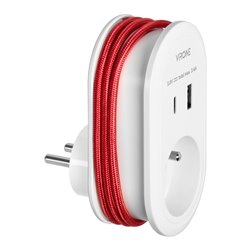 ADAPTER Z ŁADOWARKĄ USB I KABLEM ŁADUJĄCYM (TYP C + LIGHTNING), 1X2P+Z, 2XUSB (TYP A+C), MAX 3,4A ORNO ADAPTER Z ŁADOWARKĄ USB I KABLEM ŁADUJĄCYM (TYP C + LIGHTNING), 1X2P+Z, 2XUSB (TYP A+C), MAX 3,4A ORNO