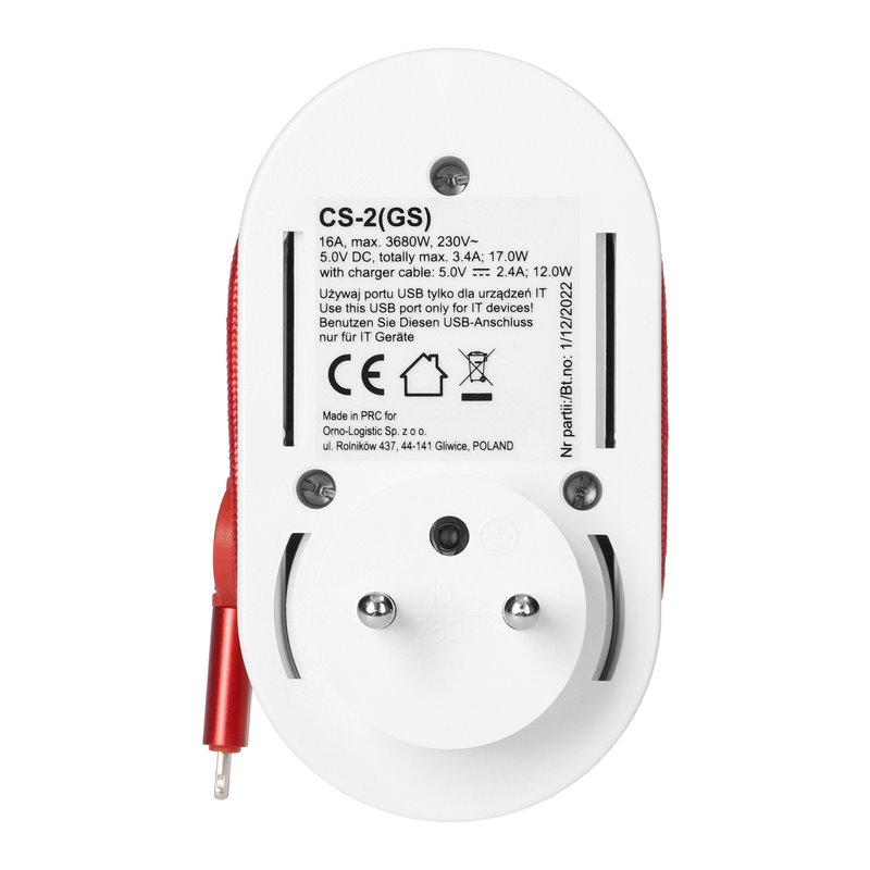 ADAPTER Z ŁADOWARKĄ USB I KABLEM ŁADUJĄCYM (TYP C + LIGHTNING), 1X2P+Z SCHUKO, 2XUSB (TYP A+C), MAX 3,4A ORNO ADAPTER Z ŁADOWARKĄ USB I KABLEM ŁADUJĄCYM (TYP C + LIGHTNING), 1X2P+Z SCHUKO, 2XUSB (TYP A+C), MAX 3,4A ORNO