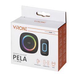 PELA, DZWONEK BEZPRZEWODOWY BATERYJNY, LEARNING SYSTEM, 60 DŹWIĘKÓW, LED RGB, 300M, CZARNY ORNO PELA, DZWONEK BEZPRZEWODOWY BATERYJNY, LEARNING SYSTEM, 60 DŹWIĘKÓW, LED RGB, 300M, CZARNY ORNO