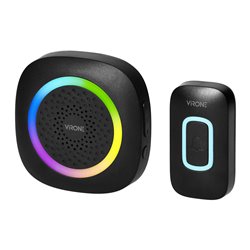 PELA, DZWONEK BEZPRZEWODOWY BATERYJNY, LEARNING SYSTEM, 60 DŹWIĘKÓW, LED RGB, 300M, CZARNY ORNO PELA, DZWONEK BEZPRZEWODOWY BATERYJNY, LEARNING SYSTEM, 60 DŹWIĘKÓW, LED RGB, 300M, CZARNY ORNO