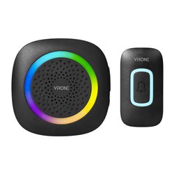 PELA, DZWONEK BEZPRZEWODOWY BATERYJNY, LEARNING SYSTEM, 60 DŹWIĘKÓW, LED RGB, 300M, CZARNY ORNO PELA, DZWONEK BEZPRZEWODOWY BATERYJNY, LEARNING SYSTEM, 60 DŹWIĘKÓW, LED RGB, 300M, CZARNY ORNO