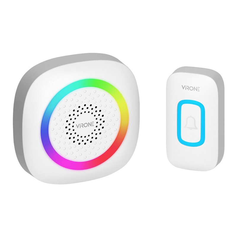 PELA DC, DZWONEK BEZPRZEWODOWY BATERYJNY, LEARNING SYSTEM, 60 DŹWIĘKÓW, LED RGB, 300M, BIAŁY ORNO PELA DC, DZWONEK BEZPRZEWODOWY BATERYJNY, LEARNING SYSTEM, 60 DŹWIĘKÓW, LED RGB, 300M, BIAŁY ORNO