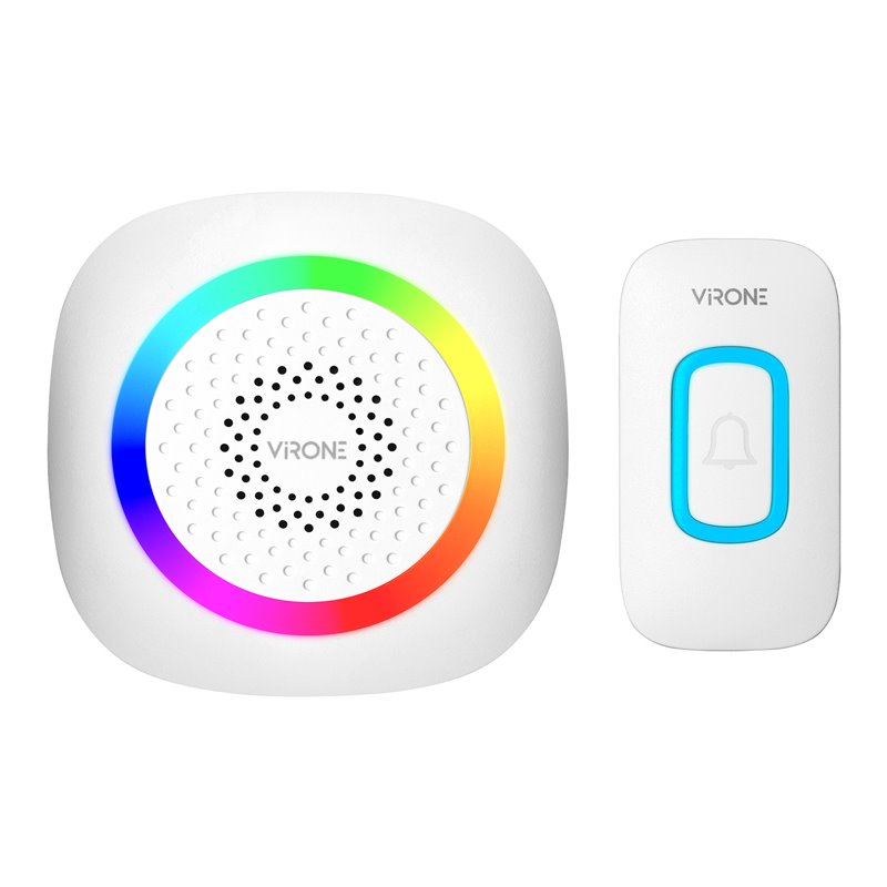 PELA DC, DZWONEK BEZPRZEWODOWY BATERYJNY, LEARNING SYSTEM, 60 DŹWIĘKÓW, LED RGB, 300M, BIAŁY ORNO PELA DC, DZWONEK BEZPRZEWODOWY BATERYJNY, LEARNING SYSTEM, 60 DŹWIĘKÓW, LED RGB, 300M, BIAŁY ORNO