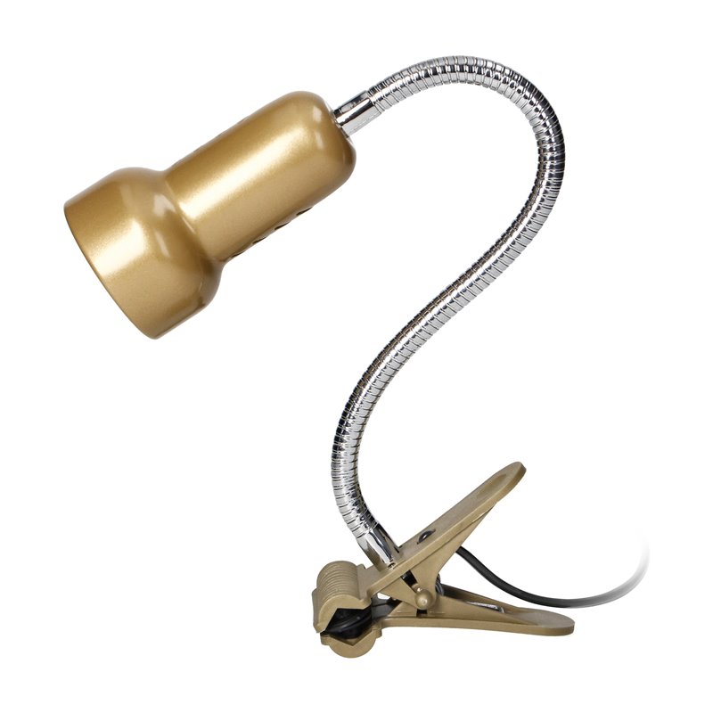 LUKE, LAMPA BIURKOWA Z KLIPSEM, FLEX, 40W, E14, STAL + TWORZYWO, ZŁOTA ORNO LUKE, LAMPA BIURKOWA Z KLIPSEM, FLEX, 40W, E14, STAL + TWORZYWO, ZŁOTA ORNO