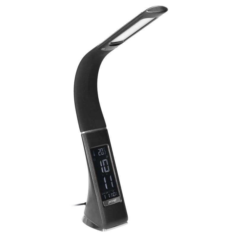 DOLOMIT LED 5W, LAMPKA BIURKOWA Z BUDZIKIEM, 300LM, 4000K, CZARNA ORNO DOLOMIT LED 5W, LAMPKA BIURKOWA Z BUDZIKIEM, 300LM, 4000K, CZARNA ORNO
