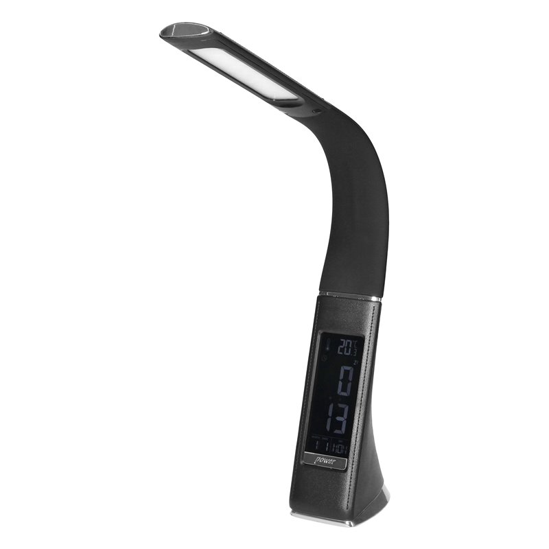 DOLOMIT LED 5W, LAMPKA BIURKOWA Z BUDZIKIEM, 300LM, 4000K, CZARNA ORNO DOLOMIT LED 5W, LAMPKA BIURKOWA Z BUDZIKIEM, 300LM, 4000K, CZARNA ORNO