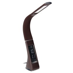 DOLOMIT LED 5W, LAMPKA BIURKOWA Z BUDZIKIEM, 300LM, 4000K, BRĄZOWA ORNO DOLOMIT LED 5W, LAMPKA BIURKOWA Z BUDZIKIEM, 300LM, 4000K, BRĄZOWA ORNO