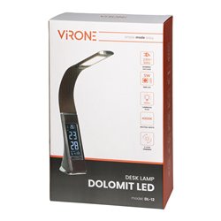 DOLOMIT LED 5W, LAMPKA BIURKOWA Z BUDZIKIEM, 300LM, 4000K, BRĄZOWA ORNO DOLOMIT LED 5W, LAMPKA BIURKOWA Z BUDZIKIEM, 300LM, 4000K, BRĄZOWA ORNO