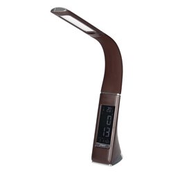 DOLOMIT LED 5W, LAMPKA BIURKOWA Z BUDZIKIEM, 300LM, 4000K, BRĄZOWA ORNO DOLOMIT LED 5W, LAMPKA BIURKOWA Z BUDZIKIEM, 300LM, 4000K, BRĄZOWA ORNO