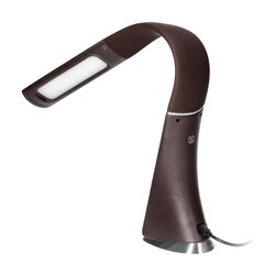 DOLOMIT LED 5W, LAMPKA BIURKOWA Z BUDZIKIEM, 300LM, 4000K, BRĄZOWA ORNO DOLOMIT LED 5W, LAMPKA BIURKOWA Z BUDZIKIEM, 300LM, 4000K, BRĄZOWA ORNO