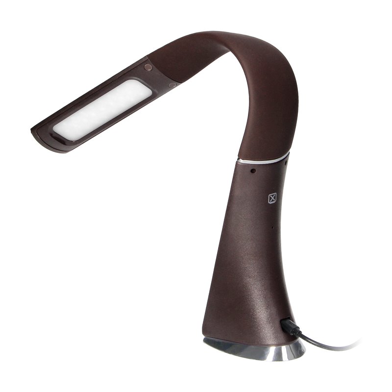 DOLOMIT LED 5W, LAMPKA BIURKOWA Z BUDZIKIEM, 300LM, 4000K, BRĄZOWA ORNO DOLOMIT LED 5W, LAMPKA BIURKOWA Z BUDZIKIEM, 300LM, 4000K, BRĄZOWA ORNO
