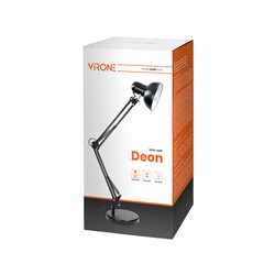 DEON, LAMPA BIURKOWA, 10W, E27, WYSOKA, STAL, CZARNA ORNO DEON, LAMPA BIURKOWA, 10W, E27, WYSOKA, STAL, CZARNA ORNO
