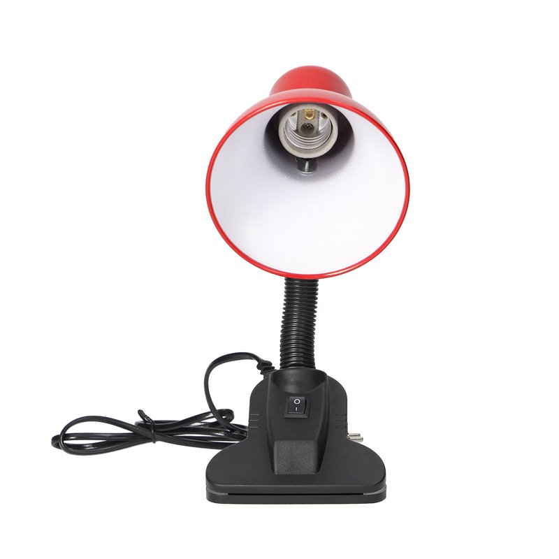 LATSA, LAMPA BIURKOWA Z KLIPSEM, 10W, E27, STAL + TWORZYWO, CZERWONA ORNO LATSA, LAMPA BIURKOWA Z KLIPSEM, 10W, E27, STAL + TWORZYWO, CZERWONA ORNO